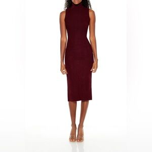 Elegant Burgundy Sleeveless Dress